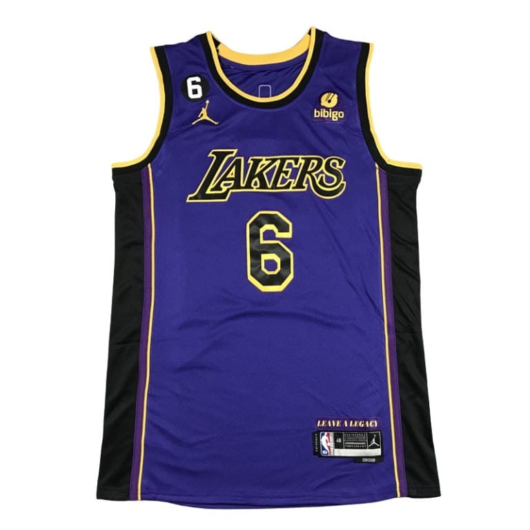 Camiseta NBA Los Angeles Lakers LeBron James 6 Jordan Statement Edition Morada
