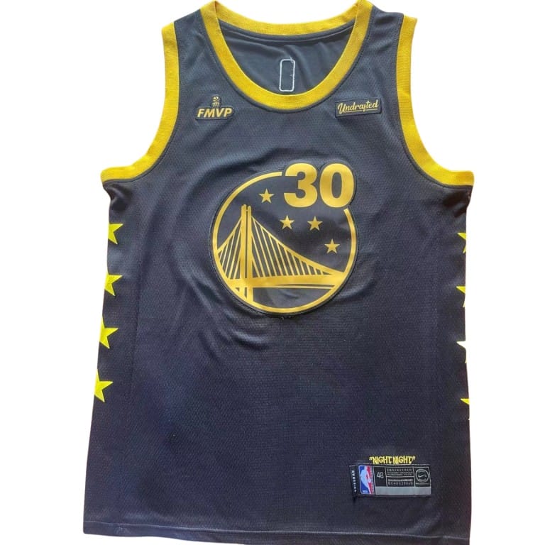 Camiseta NBA Golden State Warriors Stephen Curry 30 FMVP Special Edition Azul Marino
