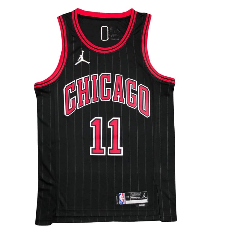 Camiseta NBA Chicago Bulls DeMar DeRozan 11 Statement Edition Jordan Negra