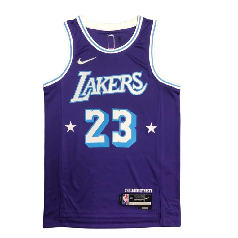 Camiseta NBA Los Angeles Lakers LeBron James 23 Classic Edition Nike Morada