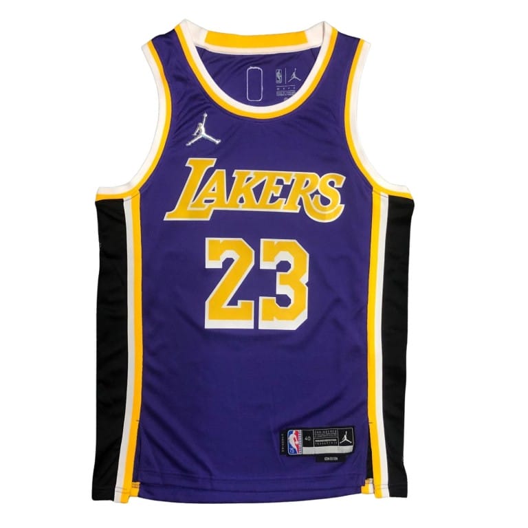 Camiseta NBA Los Angeles Lakers LeBron James 23 Jordan Statement Edition Morada