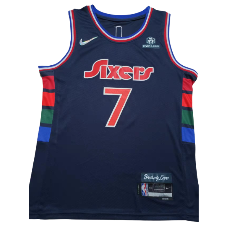 Camiseta NBA Philadelphia 76ers Isaiah Joe 7 City Edition Nike Azul Marino
