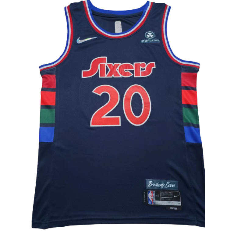 Camiseta NBA Philadelphia 76ers Georges Niang 20 City Edition Nike Azul Marino