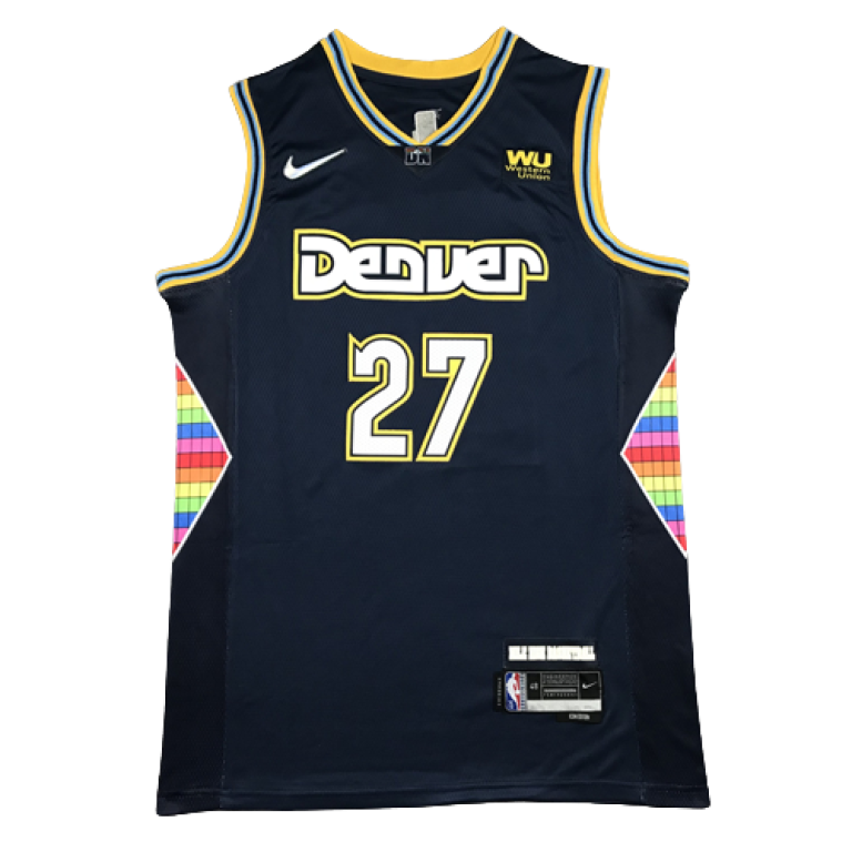 Camiseta NBA Denver Nuggets Jamal Murray 27 City Edition Nike Azul Marino