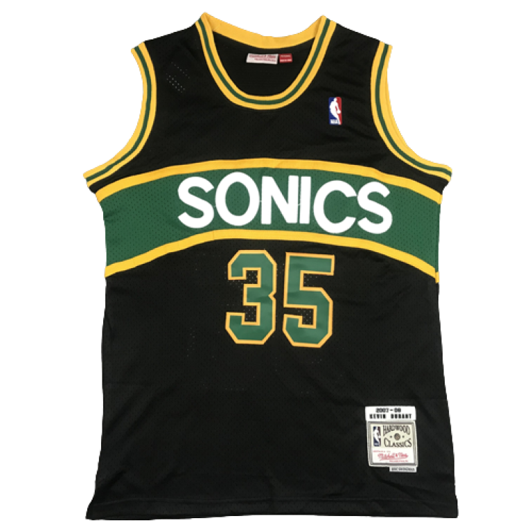 Camiseta NBA Seattle SuperSonics Kevin Durant 35 Mitchell & Ness Retro Negra