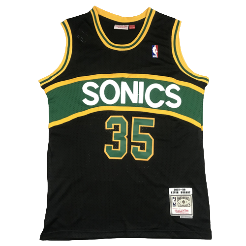 Camiseta NBA Seattle SuperSonics Kevin Durant 35 Mitchell & Ness Retro Negra Camiseta NBA Seattle SuperSonics Kevin Durant 35 Mitchell & Ness Retro Negra