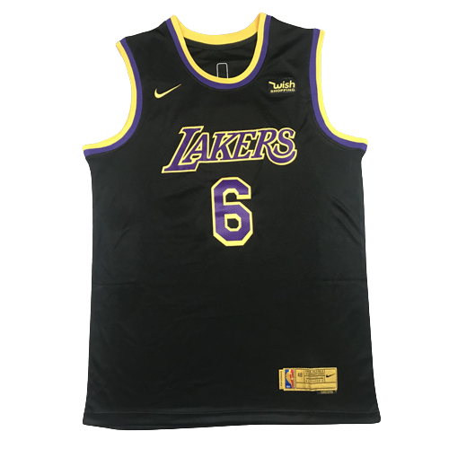 Camiseta NBA Los Angeles Lakers LeBron James 6 City Edition Nike Negra Camiseta NBA Los Angeles Lakers LeBron James 6 City Edition Nike Negra