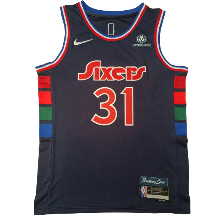 Camiseta NBA Philadelphia 76ers Seth Curry 31 City Edition Nike Azul Marino