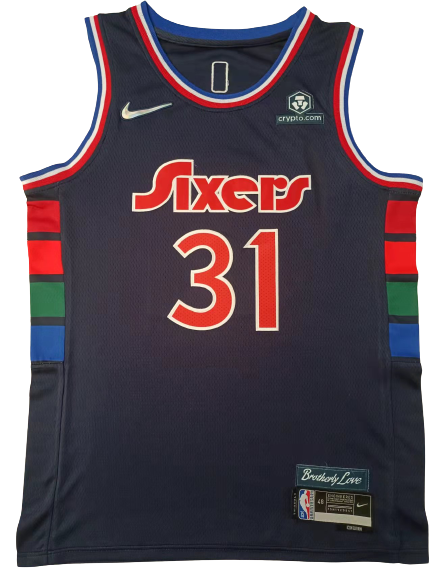 Camiseta NBA Philadelphia 76ers Seth Curry 31 City Edition Nike Azul Marino Camiseta NBA Philadelphia 76ers Seth Curry 31 City Edition Nike Azul Marino
