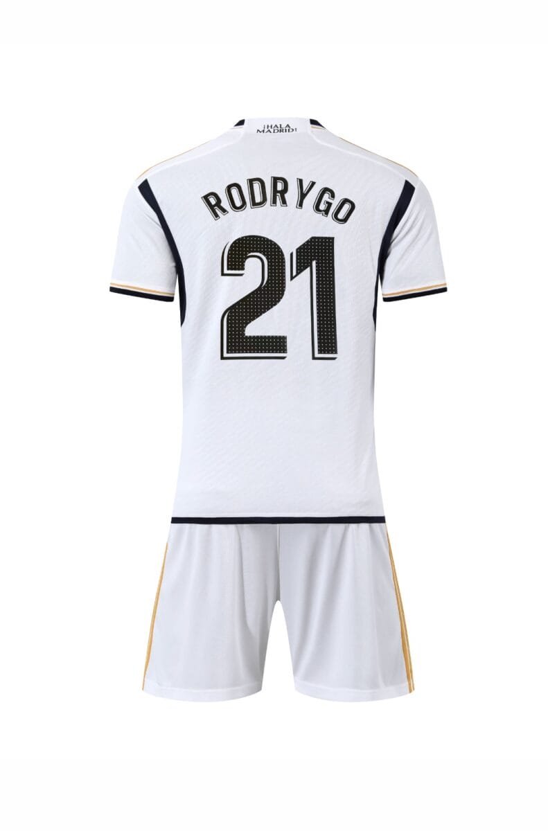 Set Niño Real Madrid Local 23/24 Rodrygo Oficial Set Niño Real Madrid Local 23/24 Rodrygo Oficial